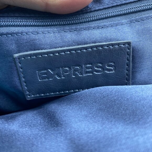 Express Silver Metallic Sparkle Glitter Snap Closure Clutch Wallet 11" x 4" - Picture 4 of 5